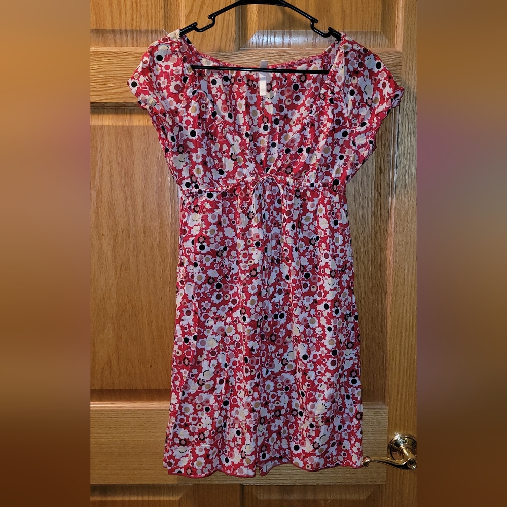 NWOT Xhilaration Red Floral Casual SunDress Large WOMANS
